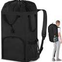 Laundry Bag Backpack Extra Large, 110L Laundry Backpack Heavy Duty with Shoulder Straps, Collapsible and Mesh Pocket Dorm Laundry Basket Hamper Bag for College, Travel, Laundromat, Apartment Black