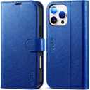 TUCCH Wallet Case for iPhone 16 Pro Max, [RFID Blocking] [4 Card Slots] Protective TPU Inner Shell, Shockproof Magnetic PU Leather Stand Flip Cover Compatible with iPhone 16 Pro Max, Klein Blue