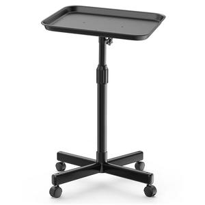 VERYTOP Back-Saving Salon Tray on Wheels, Adjustable Height (25-36inch) Rolling Cart for Hair Stylists, Tattoo Artists, Lash Techs—Spa Clinic Home Salon Trolley (36inch-Black, 12.3×16inch)