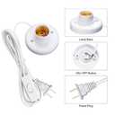 15ft Light Socket with Cord E26/ E27 Light Bulb Socket with On/Off Switch Hanging Light Cord Extension,for Balcony, Garage Installation Lighting