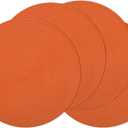 SHACOS Round Placemats Set of 4 for Dining Table Autumn Fall Round Braided Place Mats Washable Non Slip Kitchen Table Mats Decor, Bright Orange