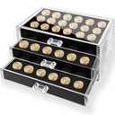 54 Slot Wax Seal Stamp Storage Organizer with 3 Drawers Acrylic Clear & Portable Design for Neatly Organizing Sealing Accessories and Wax Seal Stamp Heads