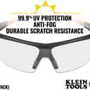 KLEIN TOOLS 60171 Safety Glasses, PPE Protective Eyewear with Semi Frame, Scratch Resistant and Anti-Fog, Clear Lens, 2-Pack