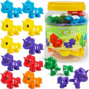 ABC Letters Matching Toys Double-Sided Alphabet Learning Toy for Kids Fine Motor Toys Uppercase Lowercase Letters Sorting and Matching Game Easter Birthday Gifts for Toddlers Kids 3 4 5（13Pcs）