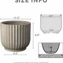 Kante Round Fulted Planter, 11 Inch Dia Large Concrete Plant Pots with Drainage Hole and Rubber Plug, Modern Decor for Indoor Outdoor Plants, Flower, Weathered Concrete, 11"Dia x 9.8"H