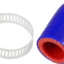 3 x X AUTOHAUX 30mm Length 16mm/0.63" ID Blue Red Reinforced Silicone End Cap