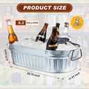 Lallisa 2 Pcs 5.3 gallons Galvanized Beverage Tub Galvanized Bucket Metal Ice and Drink Bucket with Handles Tub for Parties Farmhouse Home Pool Bar (Silver)