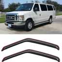 in-Channel Window Visors Rain Guards Shield for 2007-2014 Ford E-150/E-250/E-350/E-450 Super Duty, Window Vent Wind Deflectors Visors Shades for 07-14 E150 E250 E350 E450