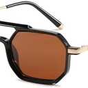 FEISEDY Vintage 70s Square Aviator Sunglasses Polarized Women Men Metal Design UV400 Sun Glasses B0137