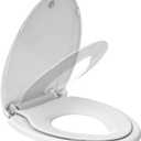 Elongated Toilet Seat With Toddler Seat,PP Material Family Toilet Seat Cover with Adult and Toddler Seat, Soft Close Design, Easy to Clean, Safe for Home Kids Potty Training