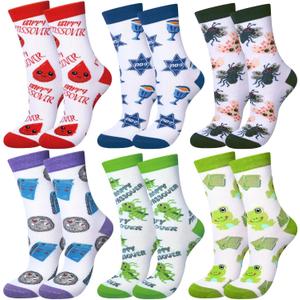 Haysandy 6 Pairs Passover Socks for Adult Ten Plagues Socks Judaica Gifts Pesach Seder Party Gifts Jewish Holiday Accessories