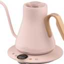Cocinare Gooseneck Electric Kettle, 1F Temperature Control, 1500W Fast Heating, Pour Over Coffee & Tea Kettle with Brew Timer & Keep Warm, Stainless Steel, 0.9L (Munch Pink)