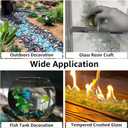 LePe Crushed Fire Glass,Broken GlassDecorative for Resin Art, Fire Pits, Potted Plants, Garden and Indoor Use, 3-6mm Fire Pit Glass, 1 Pound in Jar(Jade Blue)