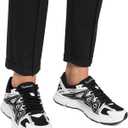 Men's Slip Resistant Trail Running Shoes - Supportive Athletic Shoes for Outdoor Fitness Walking, Road Running and Gym Training (5, Black White Light)