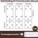 Wainscoting Panels Peel and Stick 3 Set Wall Molding Kit Premade Décor