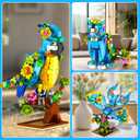 INSOON 3 in 1 Flower Cat Parrot Butterfly Building Set, Animal Figures Building Toy for Home Office Art Decor, 412 PCS Building Block Easter Gift for Kids Boys Girls Ages 6 7 8 9 10 11 12+ Adults