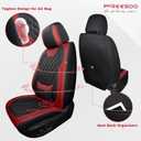 FREESOO Black Red Car Seat Covers Full Set - Faux Nappa Leather Seat Covers for Cars, Breathable Waterproof Front Seats with Lumbar Support and Rear Seat Cover, Fit for Automotive Sedans SUVs Pickups