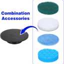 Electric Spin Scrubber Replacement Brush Heads, 8 Pack Cordless Spin Scrubber Brush Replaceable Heads with Base and Storage Bag, Rotatable Cleaning Brushes for Household Bathroom Floor Tile Car