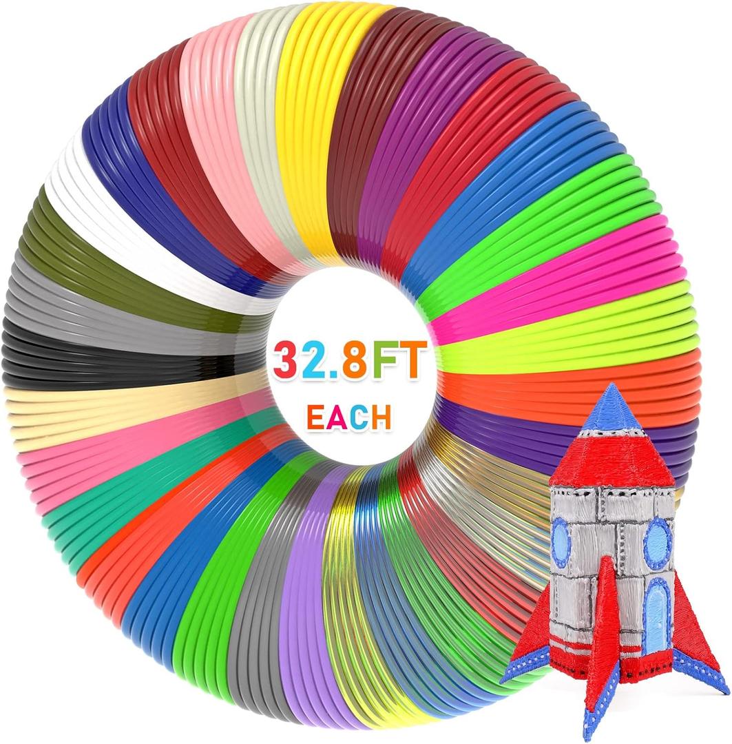 FIROS 3D Pen Filament Refills, 32 Colors 3D Pen PLA Filament, Each Color 32.8 Feet, Total 1050 feet 3D Printing Pen PLA Filament, Compatible with SCRIB3D MYNT3D 3D Pen, Not Suitable for 3Doodler