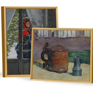 8x10 Canvas Floater Frame for Oil Paintings, 2 Pack Canvas Frames with 0.6"-0.9" Deep for Art Print, Picture Floating Frames,Float Frame for Wall Decor (Walnut,8"x10")