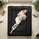 DUMOS Japanese Floor Mattress Full Size, 4" Thick Futon Mattress, Black