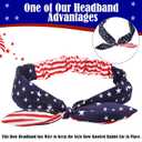 3 x 1Pcs 4th of July Headbands for Women with Patriotic USA Bows, 4th of July Wide Red White and Blue Knotted Bow Hair BandsBands Fourth of July Accessories Gifts for Memorial Day Independence Day