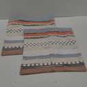 Boho Throw Pillow Covers 18x18 Set of 2 Farmhouse Decorative Cushion Case Striped Square Pillows Cover Chenille Pillow Cases Accent Neutral Pillowcase for Sofa Couch Bed,Orange-Blue