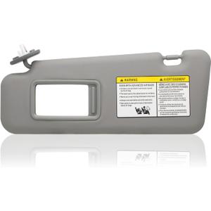 Driver Left Side Sun Visor Replacement Compatible with Toyota Highlander 2008 2009 2010 2011 2012 2013 Replaces# 74320-48500-B0 Color Gray