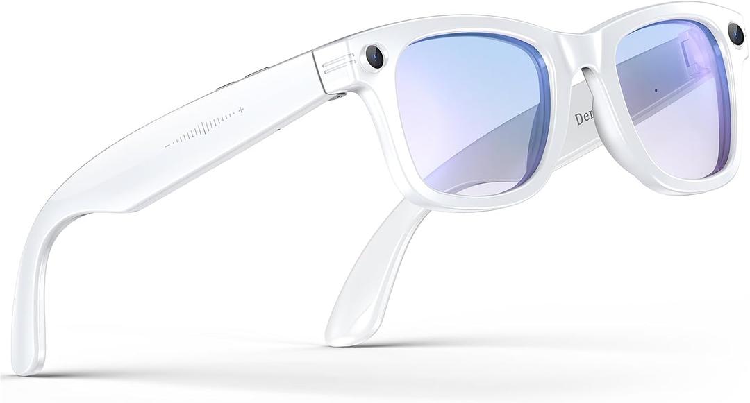 AI Smart Glasses for Men Women, 800w Anti-Shake Camera Glasses, Real-Time Translation, Ai Object Recognition, Bluetooth Audio, Voice Assistant, IP67 Waterproof, Blue Light Glasses for Android and IOS