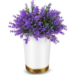 Essential Oil Diffusers- Aromatherapy Diffuser, Lavender Potted Plant Oil Diffuser for Home Bedroom Office, Super Quiet with Waterless Auto Shut-Off, 150ml-(White)