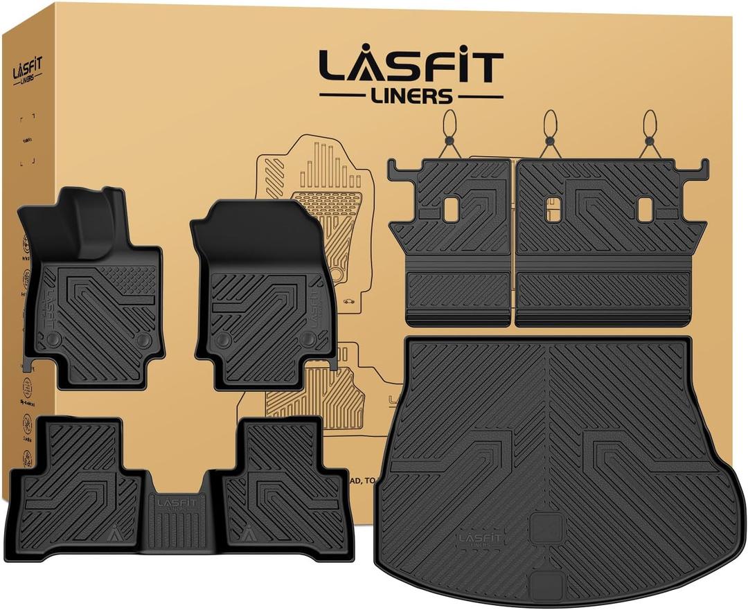 LASFIT Floor Mats for Lexus NX 350h/NX 450h+ Hybrid 2022-2026 (Not Fit Gas (250,350)), All Weather Cargo Mats TPE Floor Liners&Backrest Mats for NX350h Accessories, Trunk&Cargo Liners for NX450h+