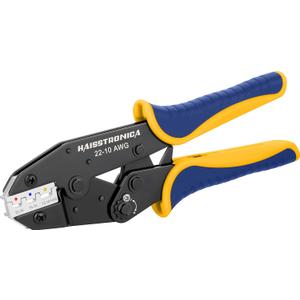 haisstronica Crimping Tool For Heat Shrink Connectors-AWG 22-10 Ratchet Wire Terminal Crimper-Ratcheting Crimper Tools- For Insulated Nylon Connectors and Electrical Wire Connectors HS-8327
