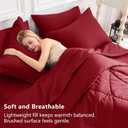 CozyLux Queen Comforter Set Dark Red - Bed in a Bag Queen Size 7 Pieces, Luxury Soft Bed Set for All Seasons, Bedding Set with Down Alternative Comforter, Sheets, Pillowcases & Shams