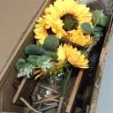 OurWarm Sunflower Wall Sconces Set of Two, Mason Jar Sconces Farmhouse Wall Decor Comes with Remote Control and Warm Toned LED Lights, Rustic Sunflower Decor for Home Kitchen Dining Room Living Room