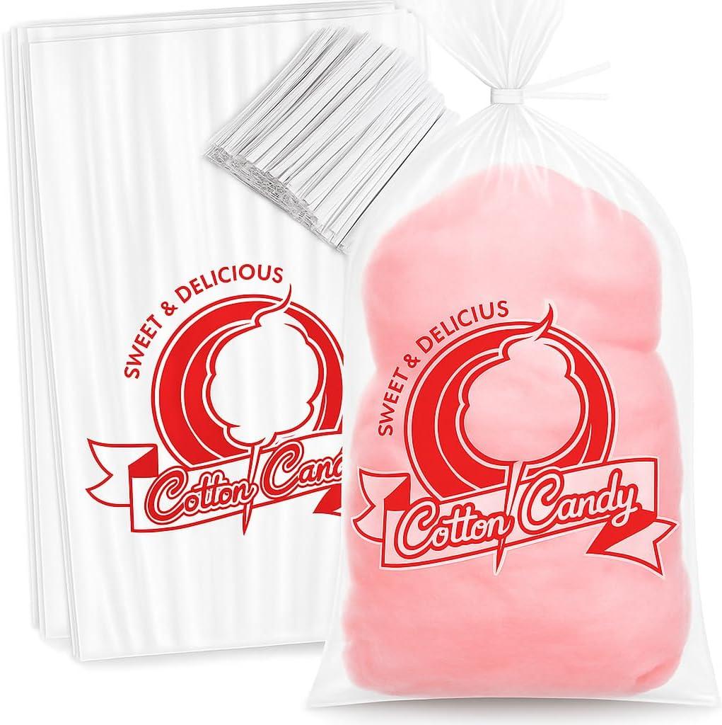 Heavy Duty Cotton Candy Bags "Sweet and Delicious" Design - 200 count