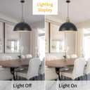 Matte Black Dome Pendant Light 19.68" Large Farmhouse Chandelier Adjustable Metal Hanging Lighting Fixture for Kitchen Island Bedroom Dining Room and Restaurant