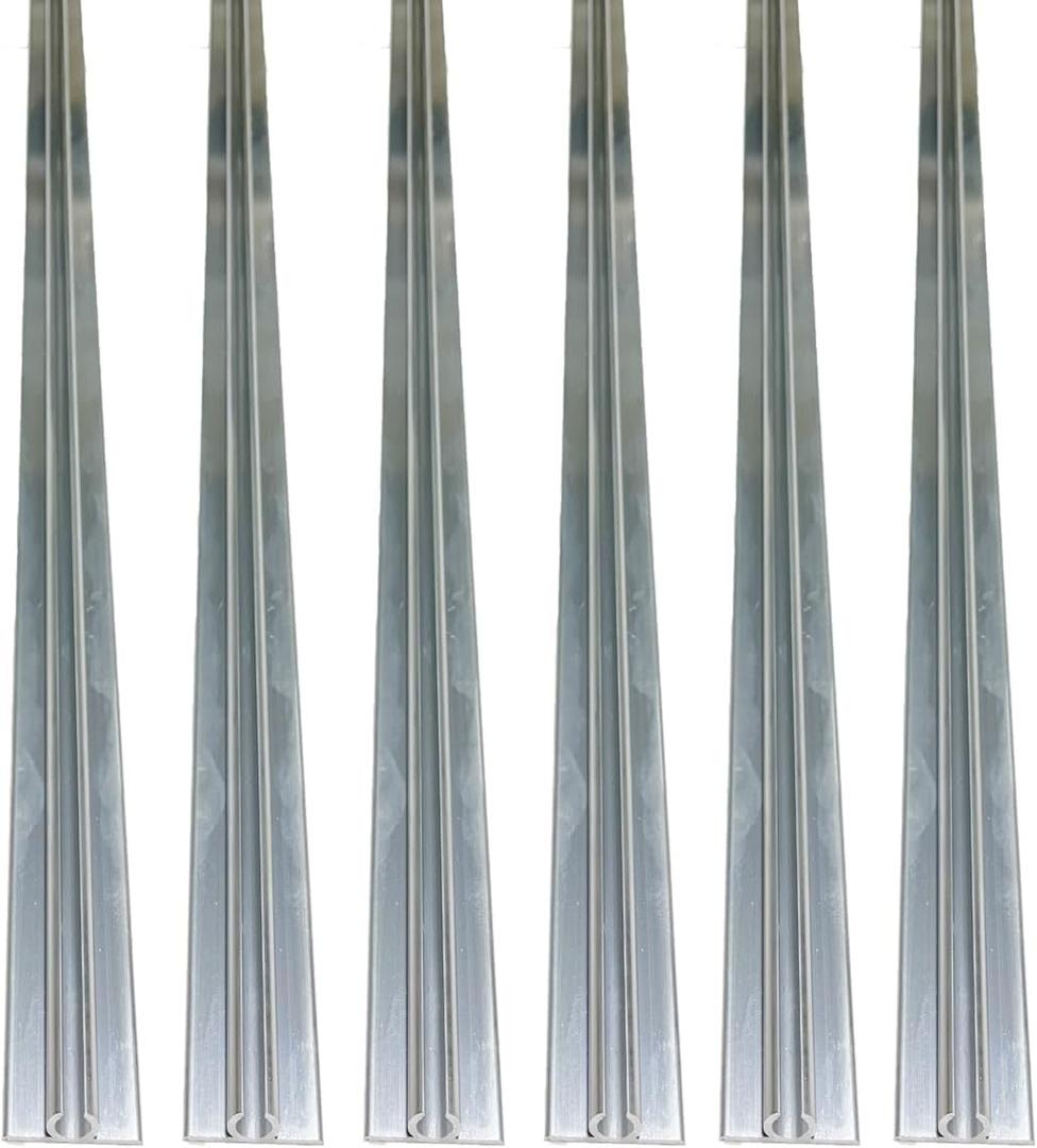 6Pcs 60cm RV Awning Rail C Channel Strips Aluminum Awning Channel Set for All RV, Caravan, Campervan Awnings Camping Tent Accessories