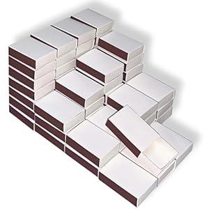 60pcs Blank Match Boxes, 2.25x1.42x0.59in Bulk Blank Matchboxes DIY Craft White Storage Container Holder with Double-Sided Striker Wedding Bridal Baby Shower Birthday Party Favors, No Matches Included