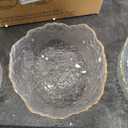 Navaris Glass Serving Bowls - Set of 3 Gold Edge Tempered Glass Dessert Bowl Dishes for Ice Cream, Jelly, Fruit, Hot, Cold Food- Small, Medium, Large