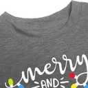 Christmas Shirts Toddler Boy Girls Merry and Bright T-Shirt Christmas Lights Graphic Tees Holiday Tops (Gray)