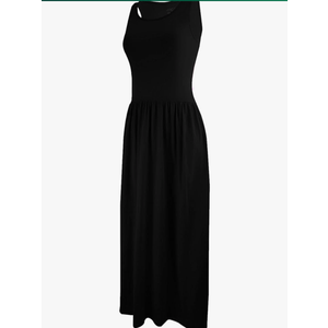 SUMONA Sleeveless Ankle Length Midi Maxi Dress with Pocket for Women size L