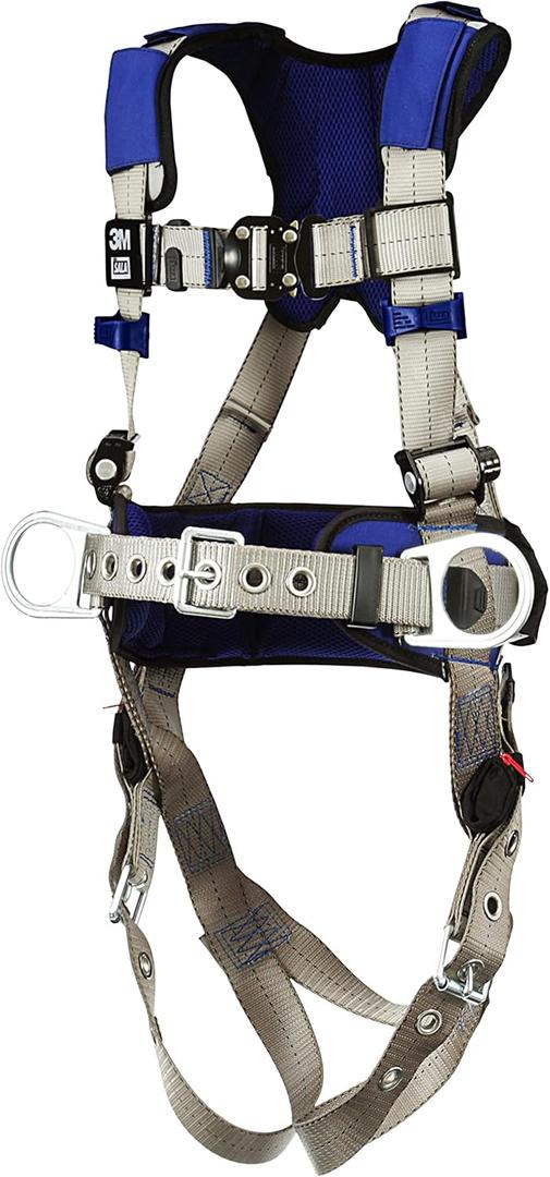 3M DBI-SALA ExoFit X100 Comfort Construction Positioning Safety Harness, OSHA, ANSI, 3 D-Ring Connections, Tongue Leg Buckles, Quick Connect Chest Buckle, 1401113, X- Large