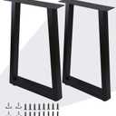 Luffioner Metal Table Legs Bench Legs, Heavy Duty Square Tube Desk Legs Furniture Legs for Coffee/Dining/Side Table (U, 28"X 17.7")