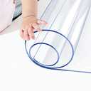 Table Protector PVC Clear Table Topper Cover Mat Liner 1.5mm Thick Clear Plastic Tablecloth Protective Desk Waterproof Wipeable Polyester Tablecloth PVC for Rectangle Moving Living Room Table 36,5 inc X 4 ft