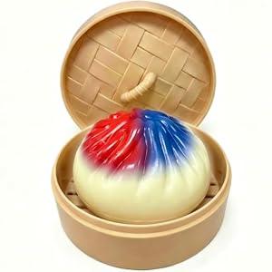 Dumpling Squeeze Fidget,Soft PU Stress Relief Squeeze Ball for Adults,Slow Rising Squishy, Cute Anxiety Relief Decompression,PU Materia Fidget for Office or Party Favor,1 Pack(G)