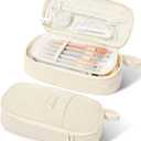 SUNEE Cute Pencil Case, Large Pencil Pouch, Aesthetic Big Pencil Bag with Zipper, Kawaii Stationery Storage and Organizer, School Supplies for Teen and Adult, Boys&Girls, Soft Corduroy Warm Beige