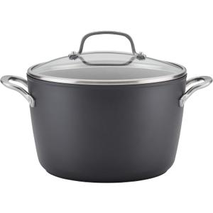 KitchenAid Hard Anodized Induction Nonstick Stock Pot/Stockpot with Lid, 8 Quart, Matte Black