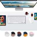 Desk Pad Blotter Mat Clear Organizer Office Table Protector, Painting Desktop Mat, Gamer Desk Pad with Mouse Pad for Laptop, Computer, Keyboard, Plastic Crystal Waterproof Mat, Large 20x36 (Clear)