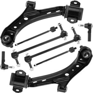 Front Lower Right & Left Control Arms w/Ball Joints Sway Bar End Links Tie Rod Ends Suspension Kit for 2005-2010 Ford Mustang (8PCs)