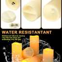 Funtery 24 Pcs Waterproof LED Candles with 4 Remote and Timers, Outdoor Flickering Flameless Candles Realistic Battery Operated Pillar Candles for Wedding Halloween Christmas Home Decorations, 4 Sizes